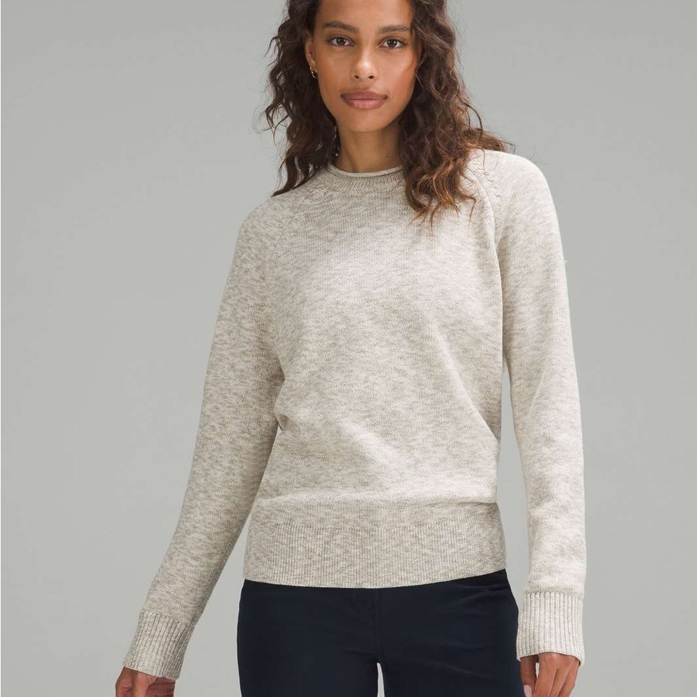 Lululemon Women’s Boxy Cotton-Blend Sweater Bone / White / Raw Linen / Vapor, M